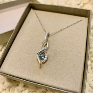 Blue Topaz Pendant - Sterling Silver